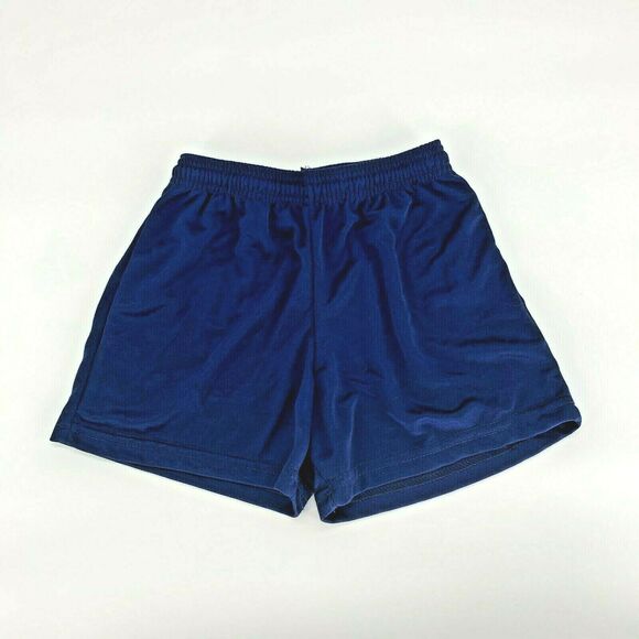 Unisex Boy Girl’s Youth Athletic Shorts Solid Blue Elastic Waist No Size - Picture 2 of 6